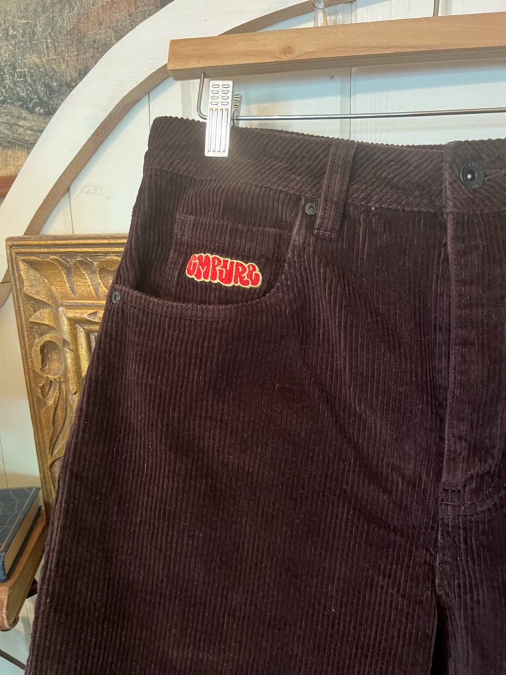 Vintage Empyre Womens Brown Tori 90s Corduroy High Waisted Wide Leg Skate Pants - Picture 9 of 11